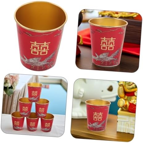 50pcs Gold Disposable Tea Cups for Bridal Shower and Wedding Reception