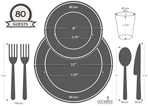 Chateau Collection Ivory 640pcs Plastic Tableware Set