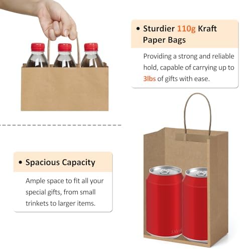 BagDream 25Pcs Small Gift Bags with Handles