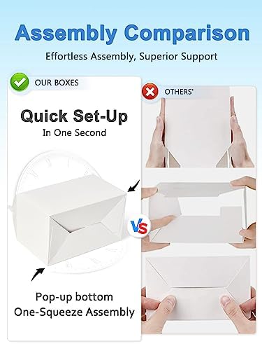 25 Pcs Small Party Treat Boxes White 6 Inch Gable