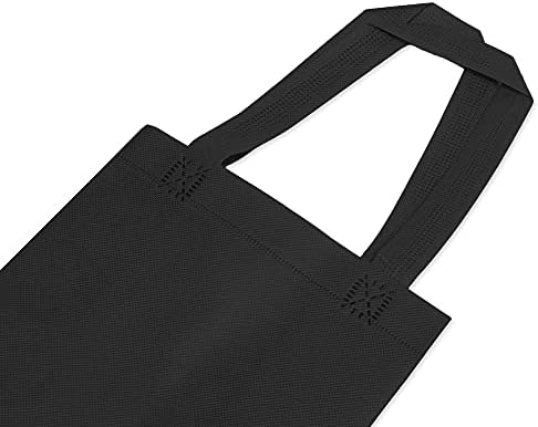 Zenpac Reusable Black Gift Bags with Handles 8x4x10 12 Pack
