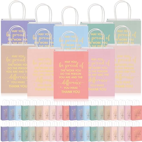 ReliThick 100 Pcs Appreciation Gift Bags for Team Events