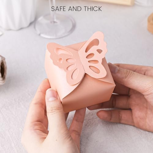 VGOODALL 50PCS Pink Butterfly Candy Boxes for Party Favors