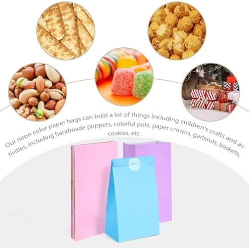 VGOODALL 24PCS Colored Party Bags with Stickers