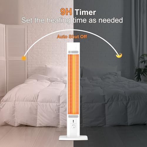 BIESQYA 1500W Infrared Patio Heater with Remote and 9 Heat Levels