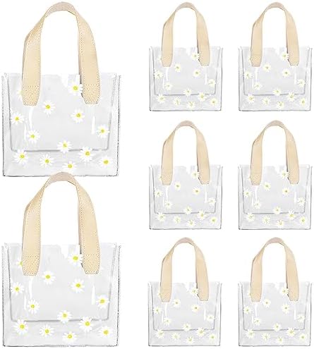 Whaline 12Pcs Clear PVC Gift Bags with Handle
