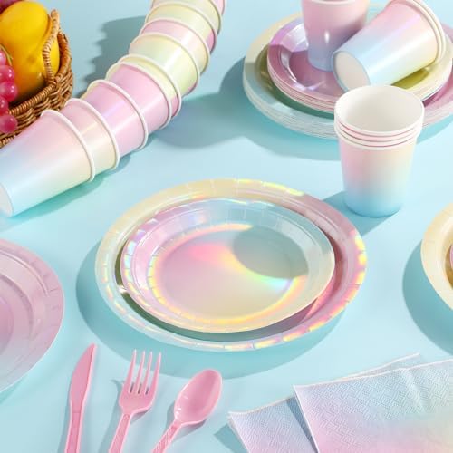Iridescent Rainbow Party Decorations for 25 Guests