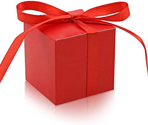 KPOSIYA 70 Pack Red Gift Boxes with Ribbons