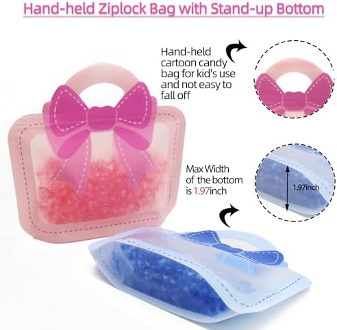 30 Pack Cartoon Bow Goodie Bags for Kids Birthday Parties