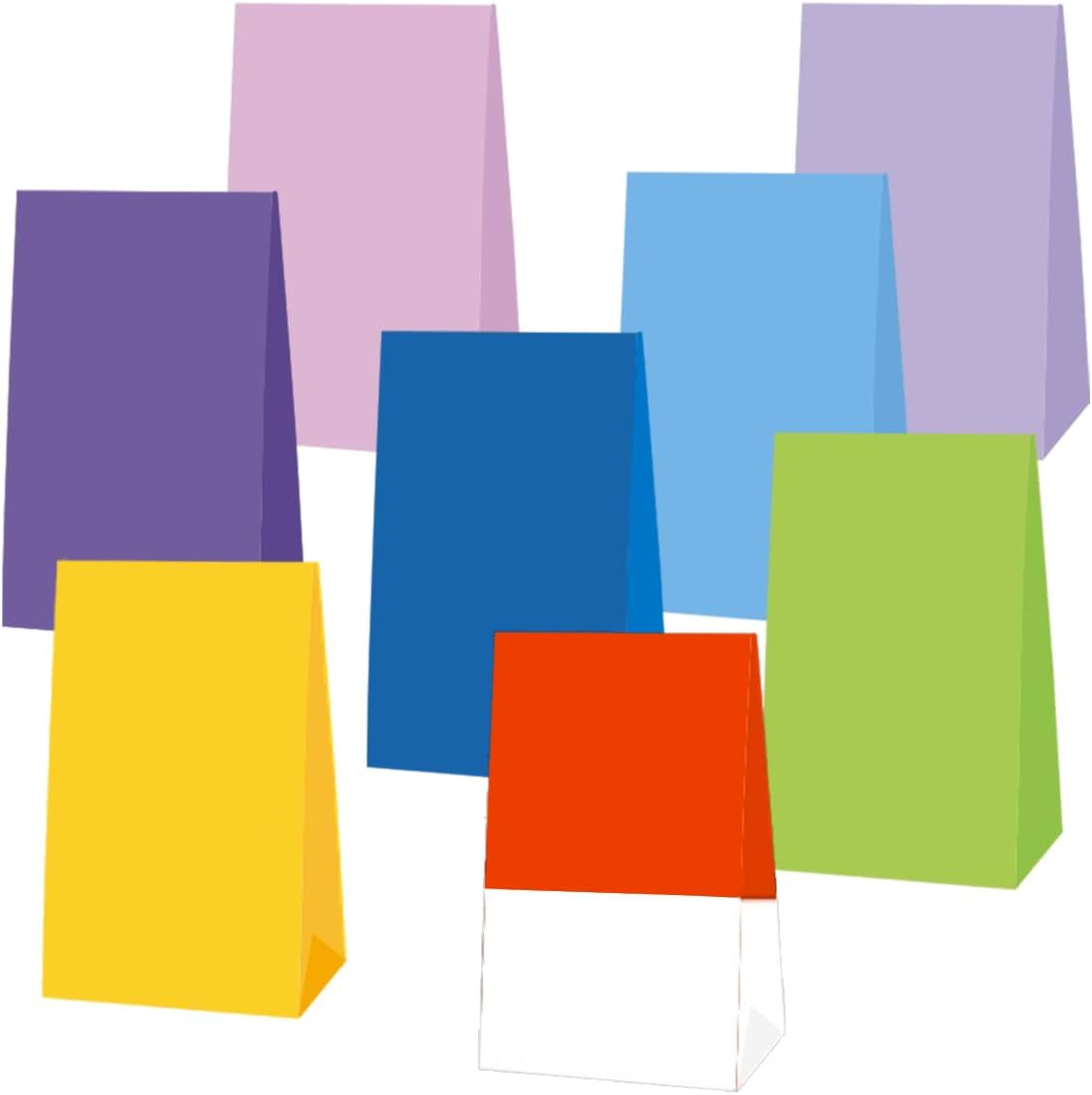 OULUN 16pcs Cartoon Party Bags Red Yellow Green Blue Purple