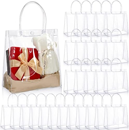 Saintrygo 80 Pcs Clear Plastic Gift Bags with Handles