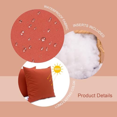 JMKaixin Waterproof Decorative Throw Pillows Pack of 2