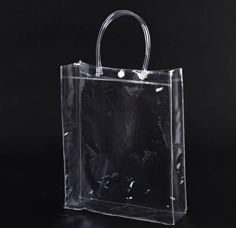 Rikyo 20pc Clear PVC Gift Bags with Handle and Button