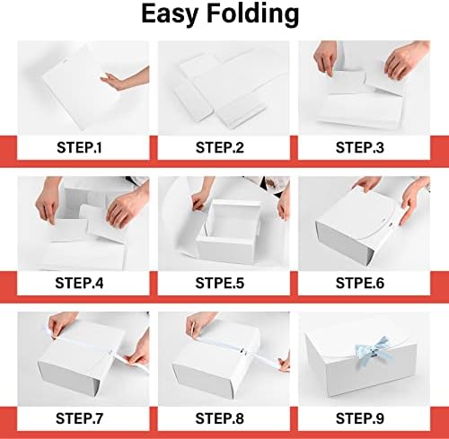 PEKGRIL 15pcs Gift Boxes with Lids White 10x8x4 Inch