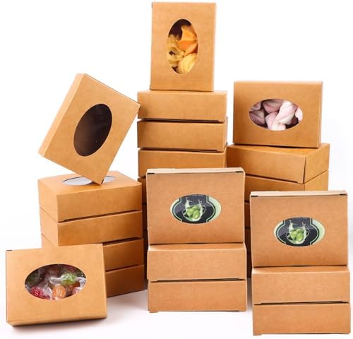 120 Pack Kraft Paper Soap Boxes with Window