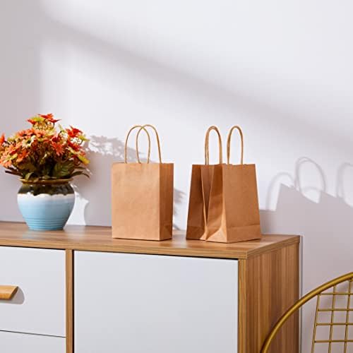 SUNCOLOR 25 Mini Goodie Bags Brown with Handle