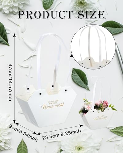 Liobelon 12 Pack Flower Gift Bags With Handles