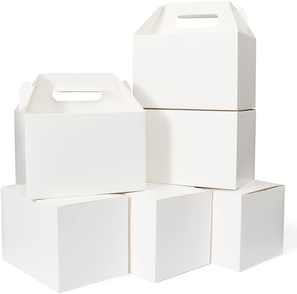 50 Ct White Party Gift Boxes with Handles