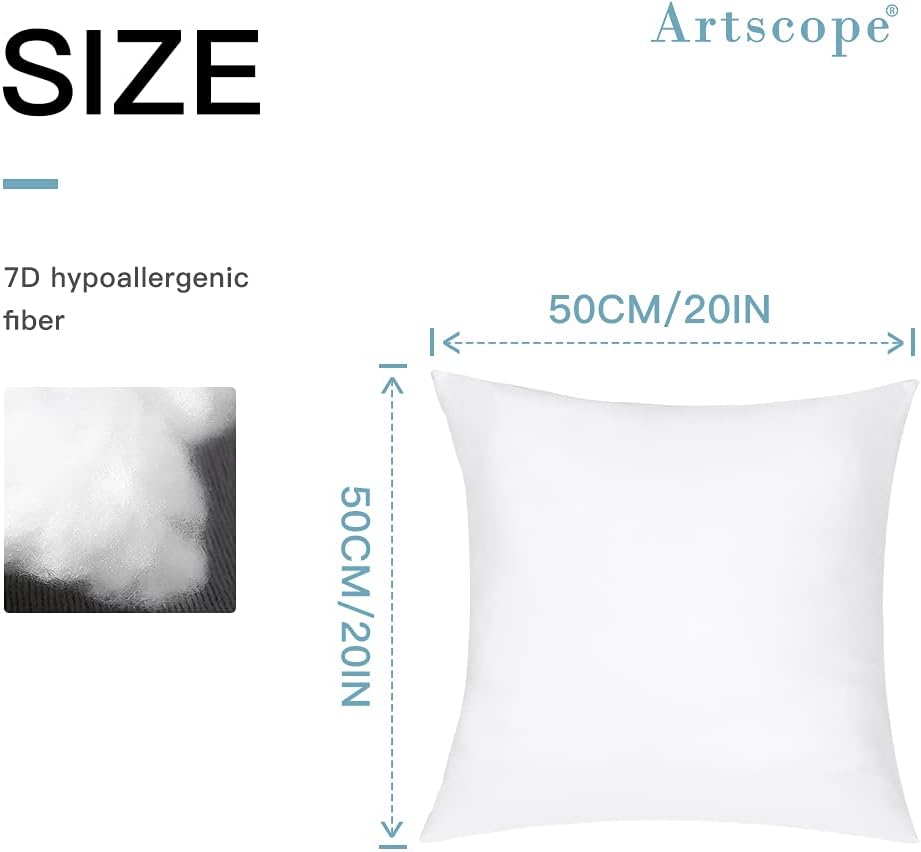 Artscope 20x20 Outdoor Pillow Inserts Set of 4