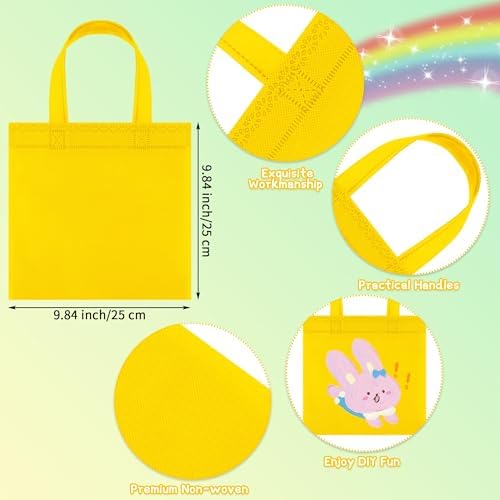 Aneco 25 Pack Reusable Gift Bags Rainbow Tote with Handles