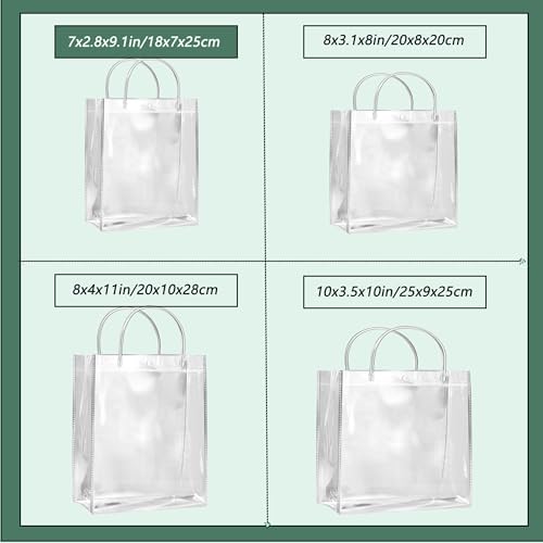 SHIPKEY 10 Pack Clear Gift Bags with Handles