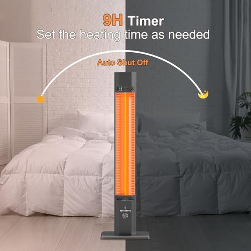 BIESQYA Outdoor Patio Heater with 9 Heat Levels