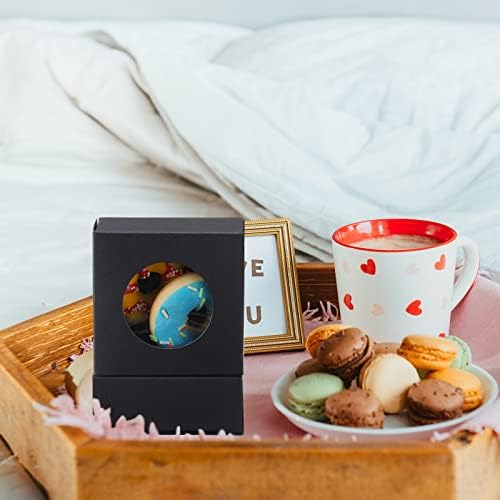 100 Pcs Black Soap Boxes with Window Gift Wrappers