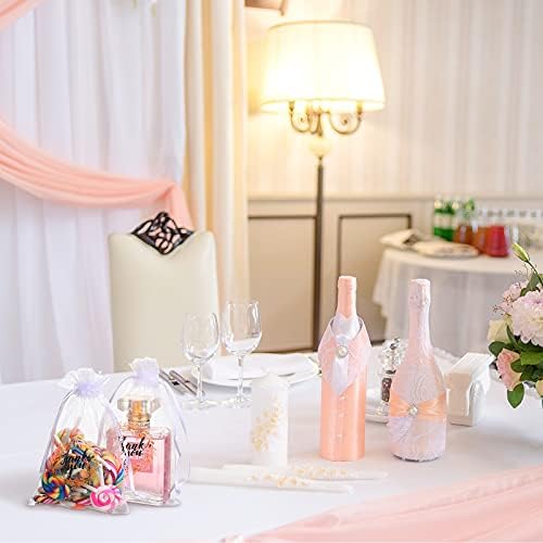 Shappy 100 Pcs Thank You Organza Bags with Drawstring