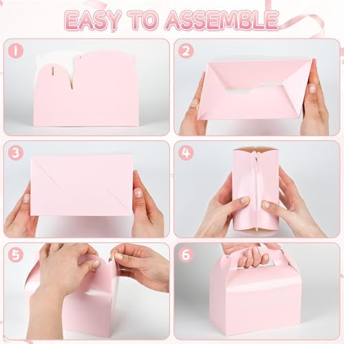 DjinnGlory 36 Pink Party Favor Boxes with Handle