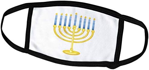 3dRose Face Mask with Menorah Gold Design