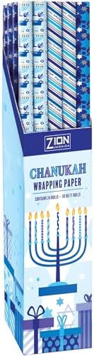 Zion Judaica Hanukkah Gift Wrap Roll 30x144 Master Case of 24