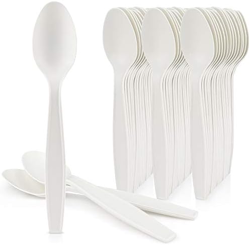 HeloGreen 50 Pack Eco-Friendly 7 Inch Tea Spoons