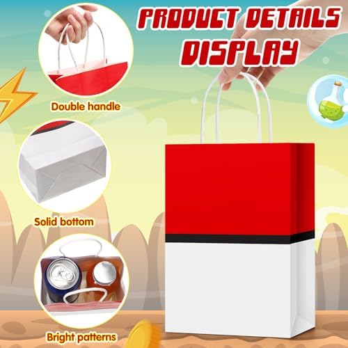 Locmeo 12 Pcs Cartoon Animation Birthday Gift Bags with Handle