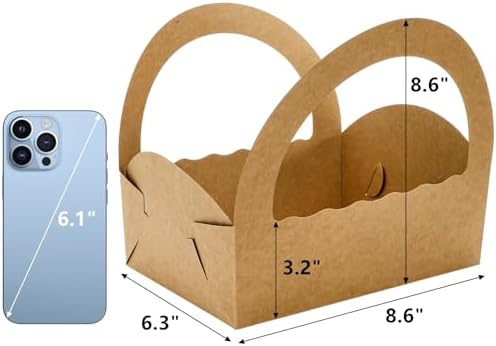 ELFULLY 50 Pack Paper Gift Baskets with Handles
