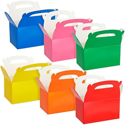 BLUE PANDA 24 Pack Rainbow Gable Boxes for Party Favors