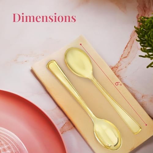 Prestee Gold Plastic Spoons 300 Pc Set