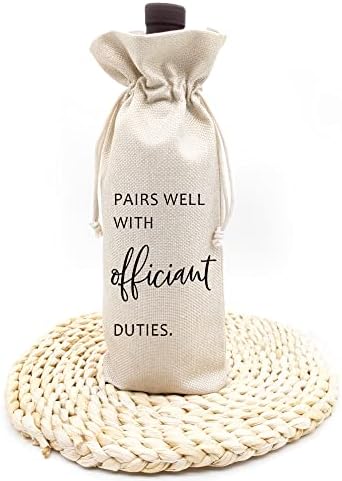 Socive Wedding Wine Bag - Burlap Drawstring Gift Holder