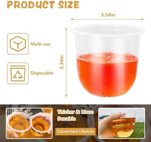 100 Pcs BPA Free Clear Plastic Cups 12OZ Stemless Party Use