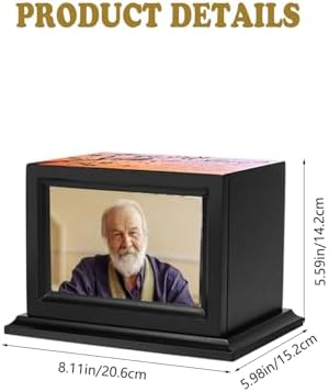 Wooden Cremation Urn With Photo Frame For Human Ashes