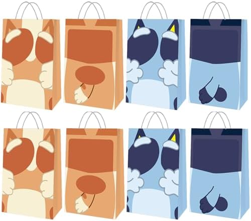 Adikoo Blue Dog Gift Bags 20 Pack for Birthday Party Supplies