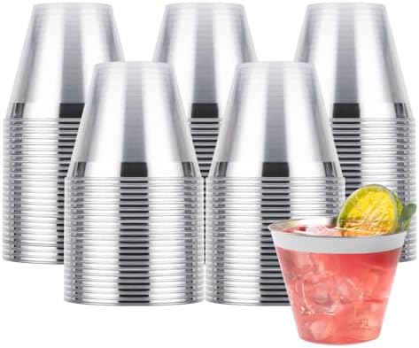Goodluck 100PCS 9oz Disposable Silver Cups for Parties and Events