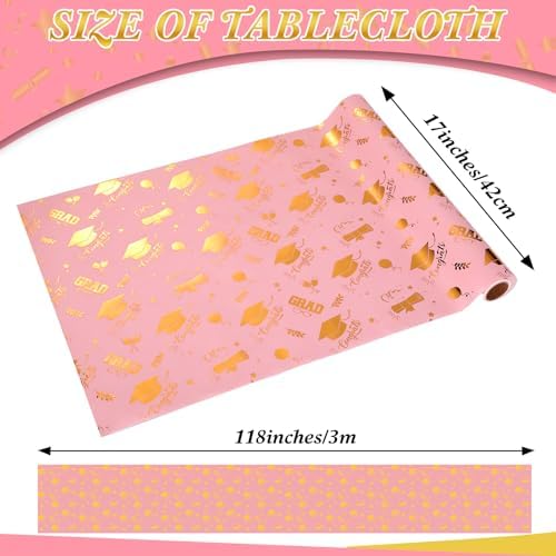 AmazingSpark 2025 Graduation Gift Wrap Paper Roll Pink