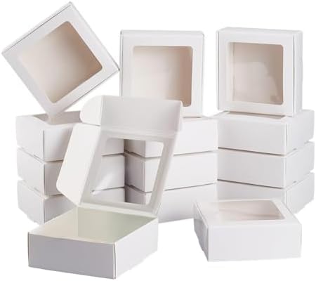 BENECREAT 20 Pack Clear Window Gift Boxes