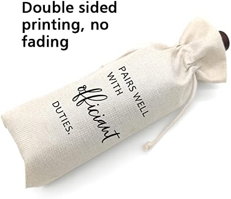 Socive Wedding Wine Bag - Burlap Drawstring Gift Holder