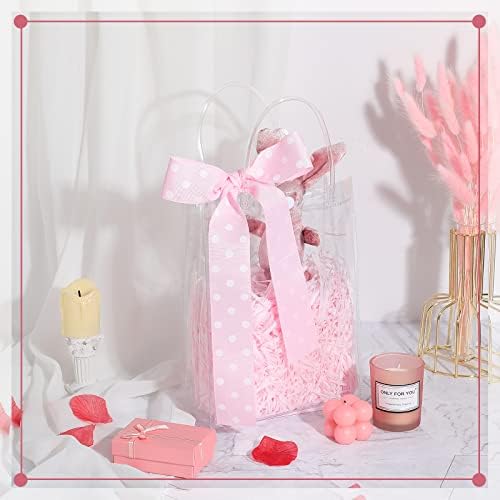 Clear PVC Gift Bags with Handles 25 Pack