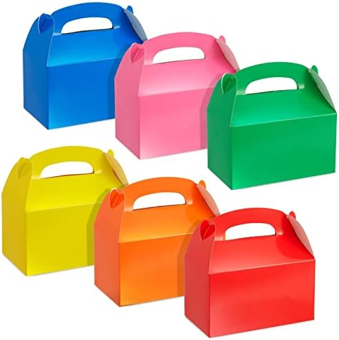 BLUE PANDA 24 Pack Rainbow Gable Boxes for Party Favors