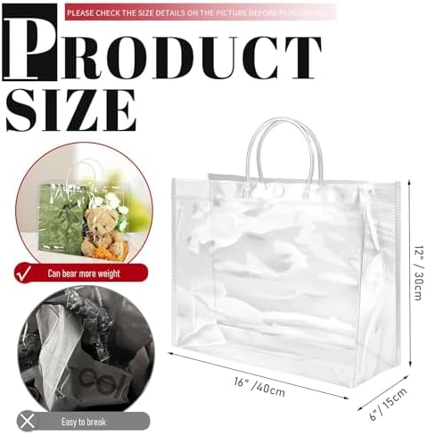 BadenBach Extra Large Clear Gift Bags with Handles