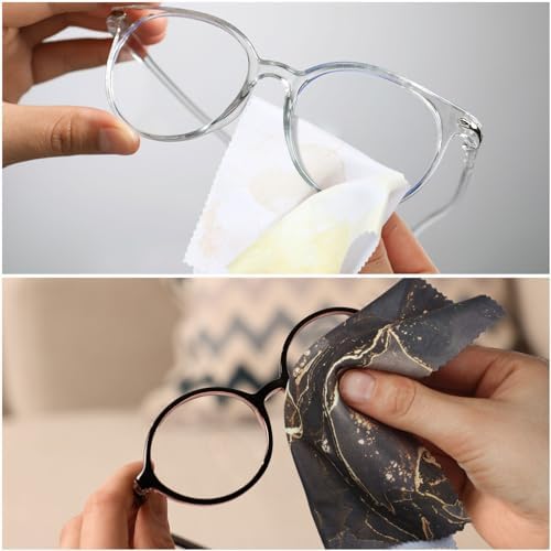 24 Pcs Marble Pattern Microfiber Cleaning Cloths for Eyeglasses and Screens