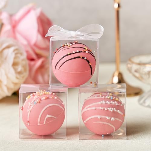 100 Pack Clear 2x2x2 Inch Favor Boxes with Ribbons