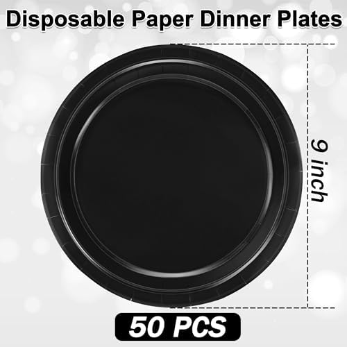 50 Pack 9 Inch Disposable Paper Party Plates